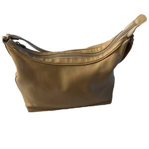 i Santi Genuine Leather Shoulder Handbag Beige  Adjustable Strap Purse